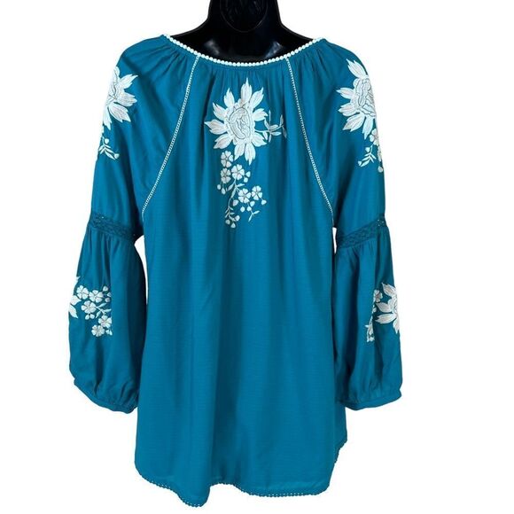 SUNDANCE Modal Embroidered Naomi Isles Top Blouse - Picture 11 of 13